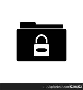 Folder with lock icon in simple style on a white background. Folder with lock icon, simple style