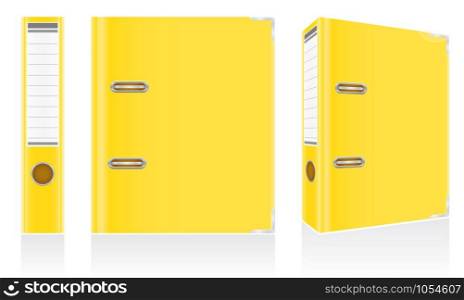 folder yellow binder metal rings for office vector illustration isolated on white background