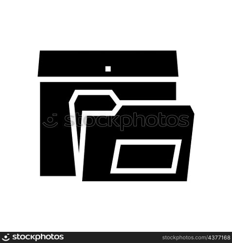 folders for paper glyph icon vector. folders for paper sign. isolated contour symbol black illustration. folders for paper glyph icon vector illustration