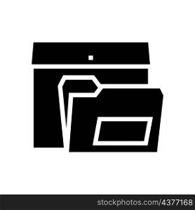 folders for paper glyph icon vector. folders for paper sign. isolated contour symbol black illustration. folders for paper glyph icon vector illustration