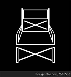 Folding chair white icon .