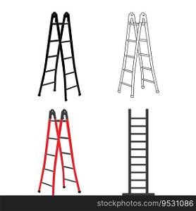 Folding ladder icon vector illustration symbol design