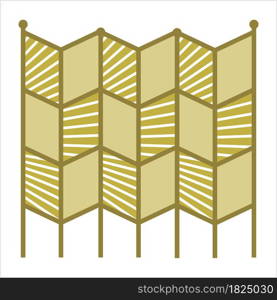 Folding Screen Divider Icon, Space Divider Into Separate Distinct Areas Vector Art Illustration