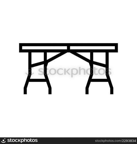 folding table line icon vector. folding table sign. isolated contour symbol black illustration. folding table line icon vector illustration