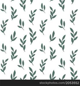 Foliage and decorative leaves, plant with lush foliage, evergreen branches or tropical botany. Spring and summer season, natural and eco. Seamless pattern background or print. Vector in flat style. Branches with evergreen foliage and leaves vector
