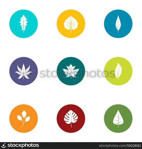 Foliage icons set. Flat set of 9 foliage vector icons for web isolated on white background. Foliage icons set, flat style