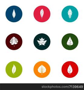 Foliage icons set. Flat set of 9 foliage vector icons for web isolated on white background. Foliage icons set, flat style