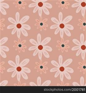 Folk ditsy flowers seamless pattern. Cute chamomile print. Floral ornament. Pretty botanical backdrop. Design for fabric , textile print, surface, wrapping, cover. Vector illustration. Folk ditsy flowers seamless pattern. Cute chamomile print. Floral ornament. Pretty botanical backdrop.