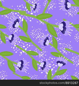 Folk flower seamless pattern in naive art style. Decorative floral wallpaper. Cute plants endless backdrop. Design for fabric, textile print, wrapping paper, cover. Vector illustration. Folk flower seamless pattern in naive art style. Decorative floral wallpaper.