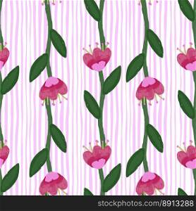 Folk flower seamless pattern in naive art style. Decorative floral wallpaper. Cute plants endless backdrop. Design for fabric, textile print, wrapping paper, cover. Vector illustration. Folk flower seamless pattern in naive art style. Decorative floral wallpaper.