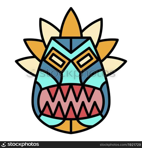 Folk idol icon. Outline folk idol vector icon color flat isolated on white. Folk idol icon color outline vector