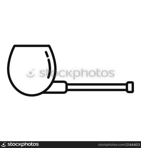 Folk smoke pipe icon outline vector. Old wood. Cigar dad. Folk smoke pipe icon outline vector. Old wood