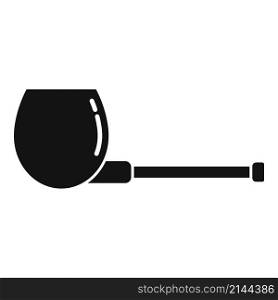 Folk smoke pipe icon simple vector. Old wood. Cigar dad. Folk smoke pipe icon simple vector. Old wood