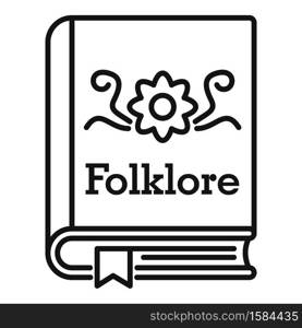 Folklore book icon. Outline folklore book vector icon for web design isolated on white background. Folklore book icon, outline style
