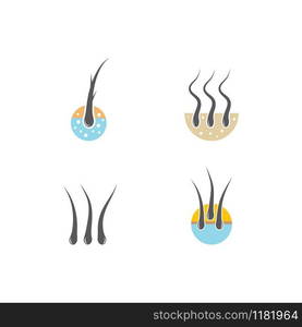 Follicle Hair treatment logo vector icon template