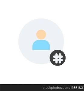 Follow, Hash tag, Tweet, Twitter, Contact Flat Color Icon. Vector icon banner Template