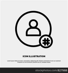 Follow, Hash tag, Tweet, Twitter, Contact Line Icon Vector