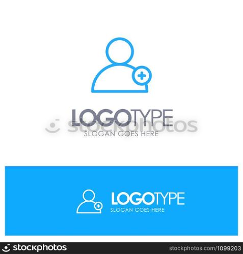Follow, New, User Blue outLine Logo with place for tagline
