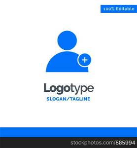 Follow, New, User Blue Solid Logo Template. Place for Tagline