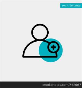 Follow, New, User turquoise highlight circle point Vector icon