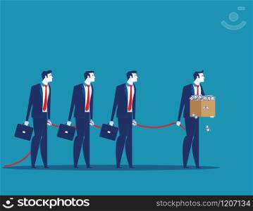 Follow with wealthy business person. Concept business vector illustration. Flat character style.