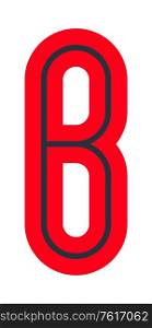 Font for your design, alphabet in simple style. Vector letter B. Font for your design, colored alphabet
