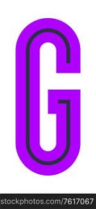 Font for your design, alphabet in simple style. Vector letter G. Font for your design, colored alphabet