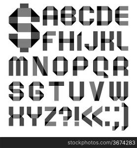 Font from a paper transparent tape - Alphabet letters