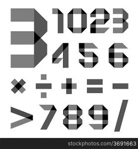 Font from a paper transparent tape - Numerals