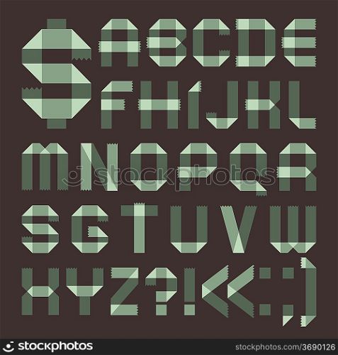 Font from spindrift scotch tape - Roman alphabet