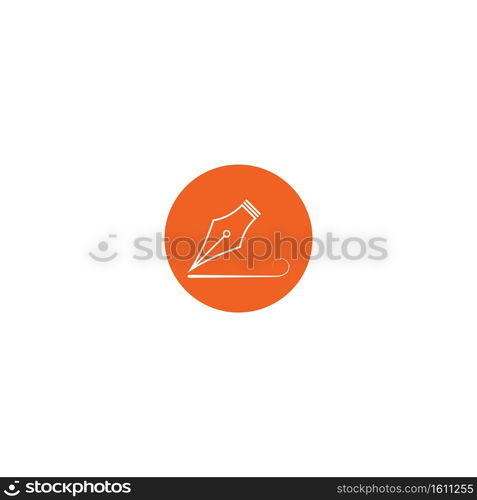 Fontain pen icon vector design illustration background template