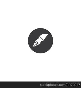 Fontain pen icon vector design illustration background template