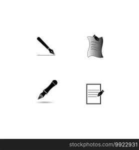Fontain pen icon vector design illustration background template