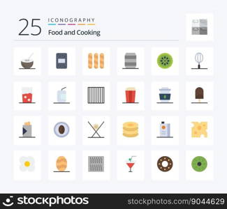 Food 25 Flat Color icon pack including food. drink. bread. food. drink