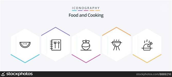 Food 25 Line icon pack including . barbecue. . food