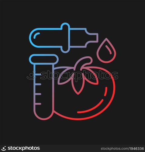 Food additives and preservatives gradient vector icon for dark theme. Nutrition supplement. Products with substances. Thin line color symbol. Modern style pictogram. Vector isolated outline drawing. Food additives and preservatives gradient vector icon for dark theme