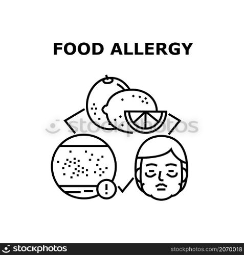 Food allergy. Gluten allergen. Lactose diet. Nutrition safety label vector concept black illustration. Food allergy icon vector illustration