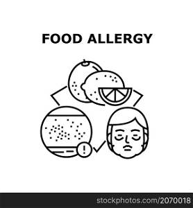 Food allergy. Gluten allergen. Lactose diet. Nutrition safety label vector concept black illustration. Food allergy icon vector illustration