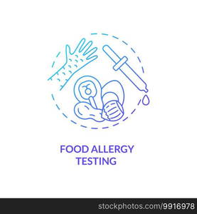 Food allergy testing concept icon. Top testing category idea thin line illustration. Identifying sensitivities, allergies. Liquid food extract drop on skin. Vector isolated outline RGB color drawing. Food allergy testing concept icon