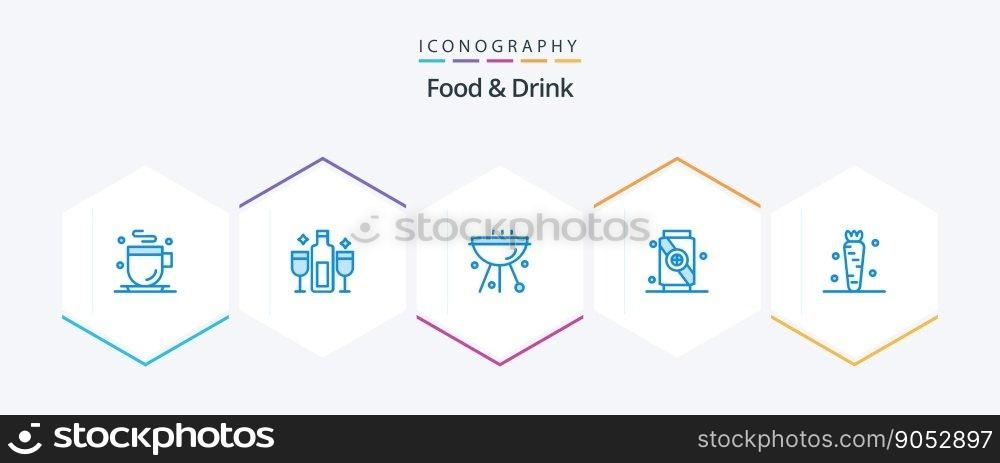 Food And Drink 25 Blue icon pack including . food. drinks. drink. food