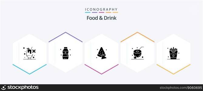 Food And Drink 25 Glyph icon pack including . food. water.