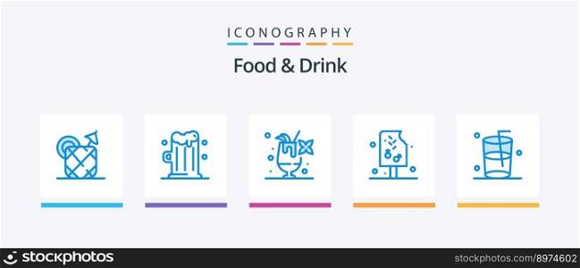 Food And Drink Blue 5 Icon Pack Including . drink. cream.. Creative Icons Design