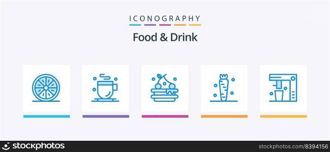 Food And Drink Blue 5 Icon Pack Including vegetable. food. drink.. Creative Icons Design