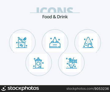 Food And Drink Blue Icon Pack 5 Icon Design. . meal. food.