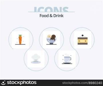 Food And Drink Flat Icon Pack 5 Icon Design. food. dinner. breakfast. veg