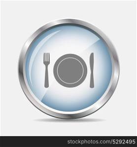 Food and Drink Glossy Icon Vector Illustration. EPS10. Food and Drink Glossy Icon Vector Illustration