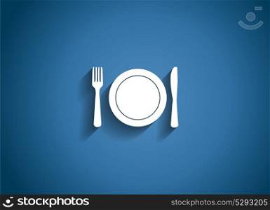 Food and Drink Glossy Icon Vector Illustration on Blue Background. EPS10. Food and Drink Glossy Icon Vector Illustration