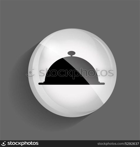 Food and Drink Glossy Icon Vector Illustration on Gray Background. EPS10. Food and Drink Glossy Icon Vector Illustration