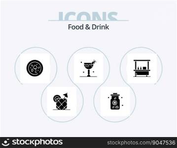 Food And Drink Glyph Icon Pack 5 Icon Design. . food. drink.