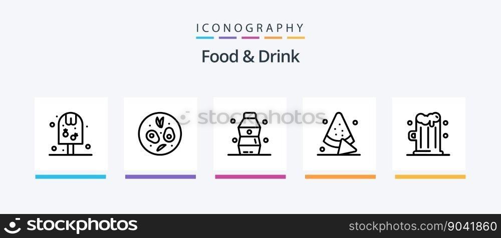 Food And Drink Line 5 Icon Pack Including food. beer. drink. juice. Creative Icons Design